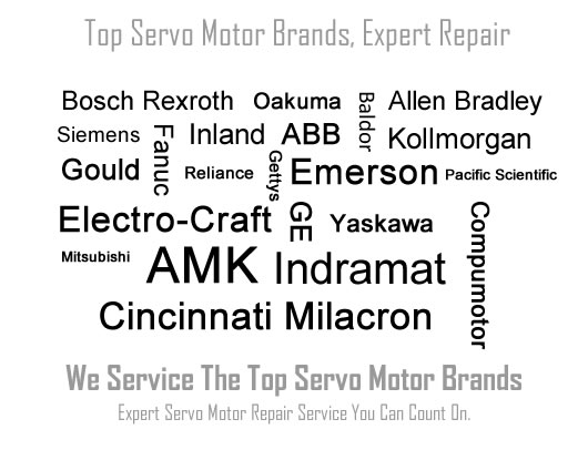 Nationwide servo motor repair service, spindle motor repair, drives and controls repair.